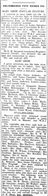 From The Fife Free Press 15 August 1931